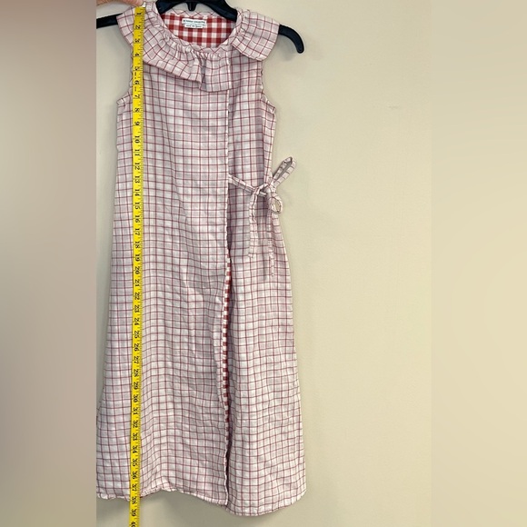 The Sunday Collective Girls Wrap Gingham Cotton Dress - Picture 4 of 7